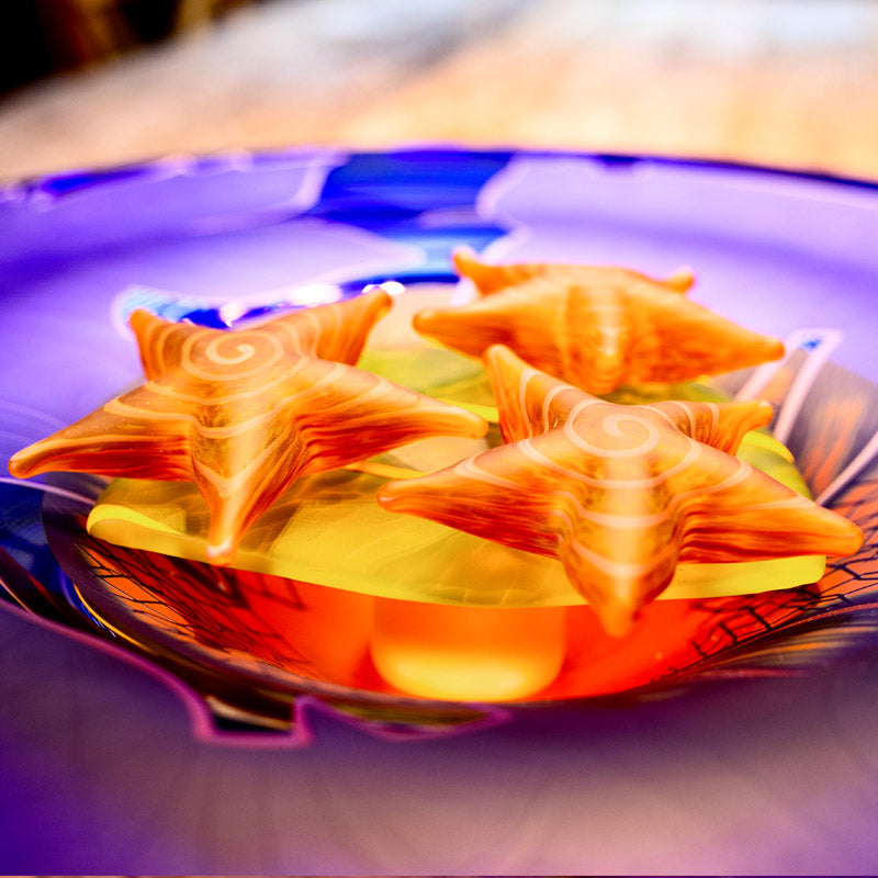 OCEAN TRIO - Plate by Pawel, Art sculpture, [Borowski Art Glass in Asia]