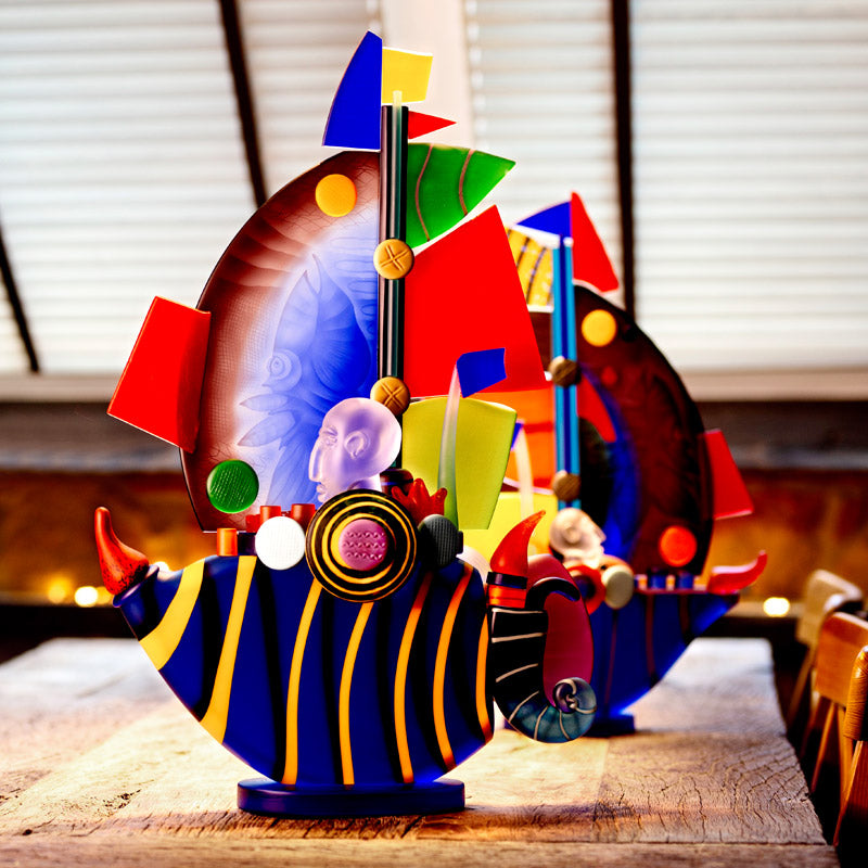 SAILBOAT LARGE - Object by PB, Art sculpture, [Borowski Art Glass in Asia]