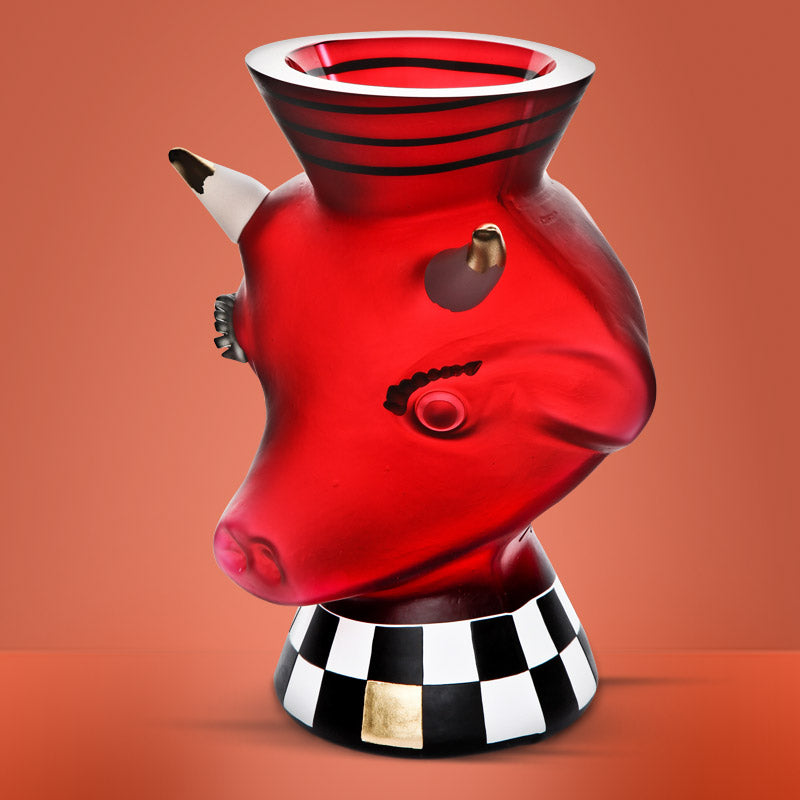 ANIMALIA "RED NECK" - Vase, Vase, [Borowski Art Glass in Asia]
