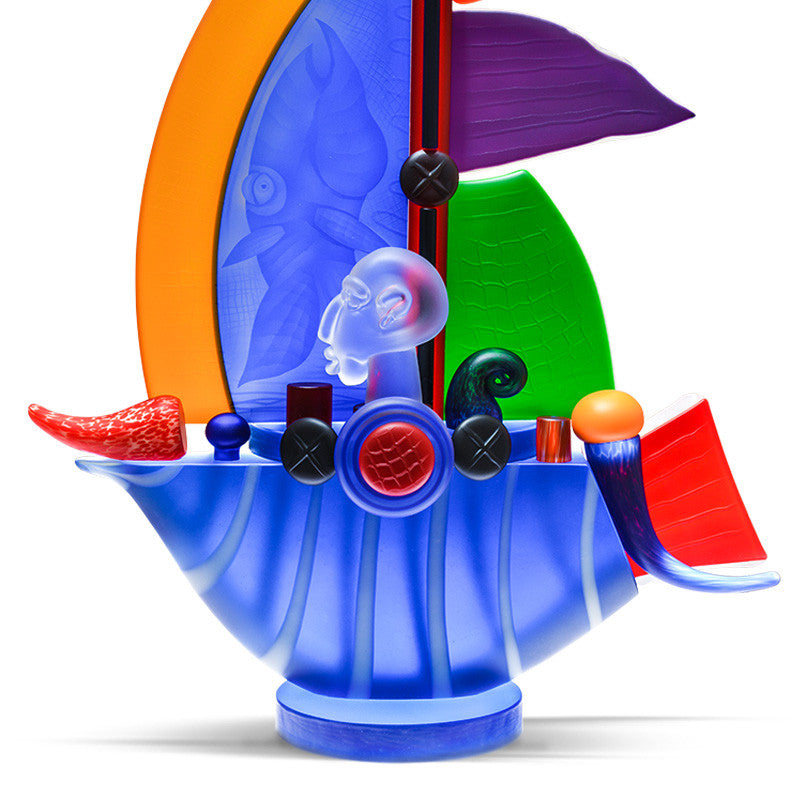 SAILBOAT SMALL - Object by PB, Art sculpture, [Borowski Art Glass in Asia]
