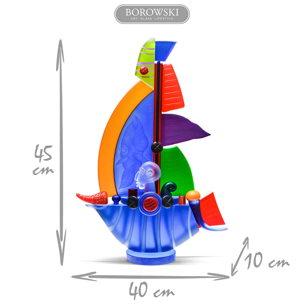 SAILBOAT SMALL - Object by PB, Art sculpture, [Borowski Art Glass in Asia]