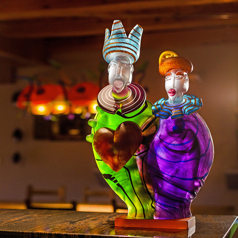 KING & QUEEN - Object by SJB, Art sculpture, [Borowski Art Glass in Asia]