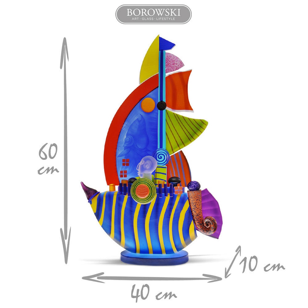 SAILBOAT LARGE - Object by PB, Art sculpture, [Borowski Art Glass in Asia]