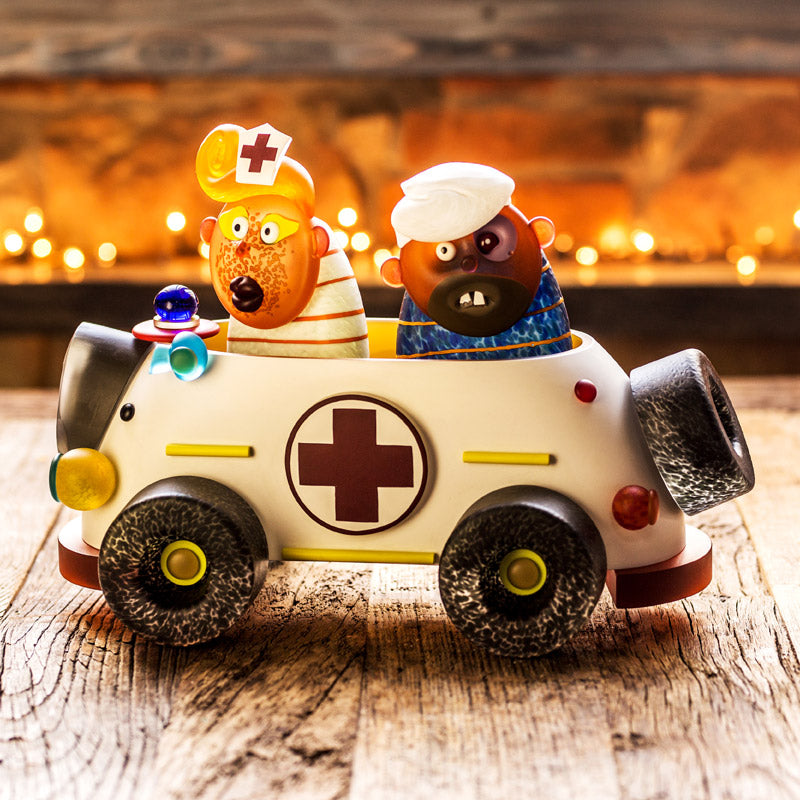 SOS AMBULANCE - Masterwork by SJB, Masterpiece, [Borowski Art Glass in Asia]